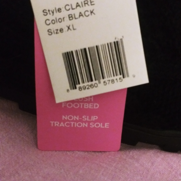 NWT Sporto Black Memory Foam Knit Slippers - Picture 8 of 9